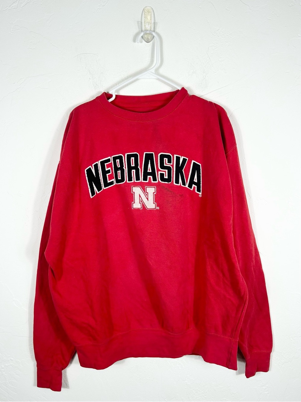 👁️ VTG Nebraska Huskers J America Red Graphic Pullover Crewneck Sweatshirt XXL